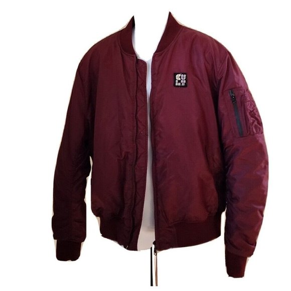 Cult of Individuality Men’s Maroon (gold quilt inside) Bomber Jacket Size XL - Picture 14 of 16